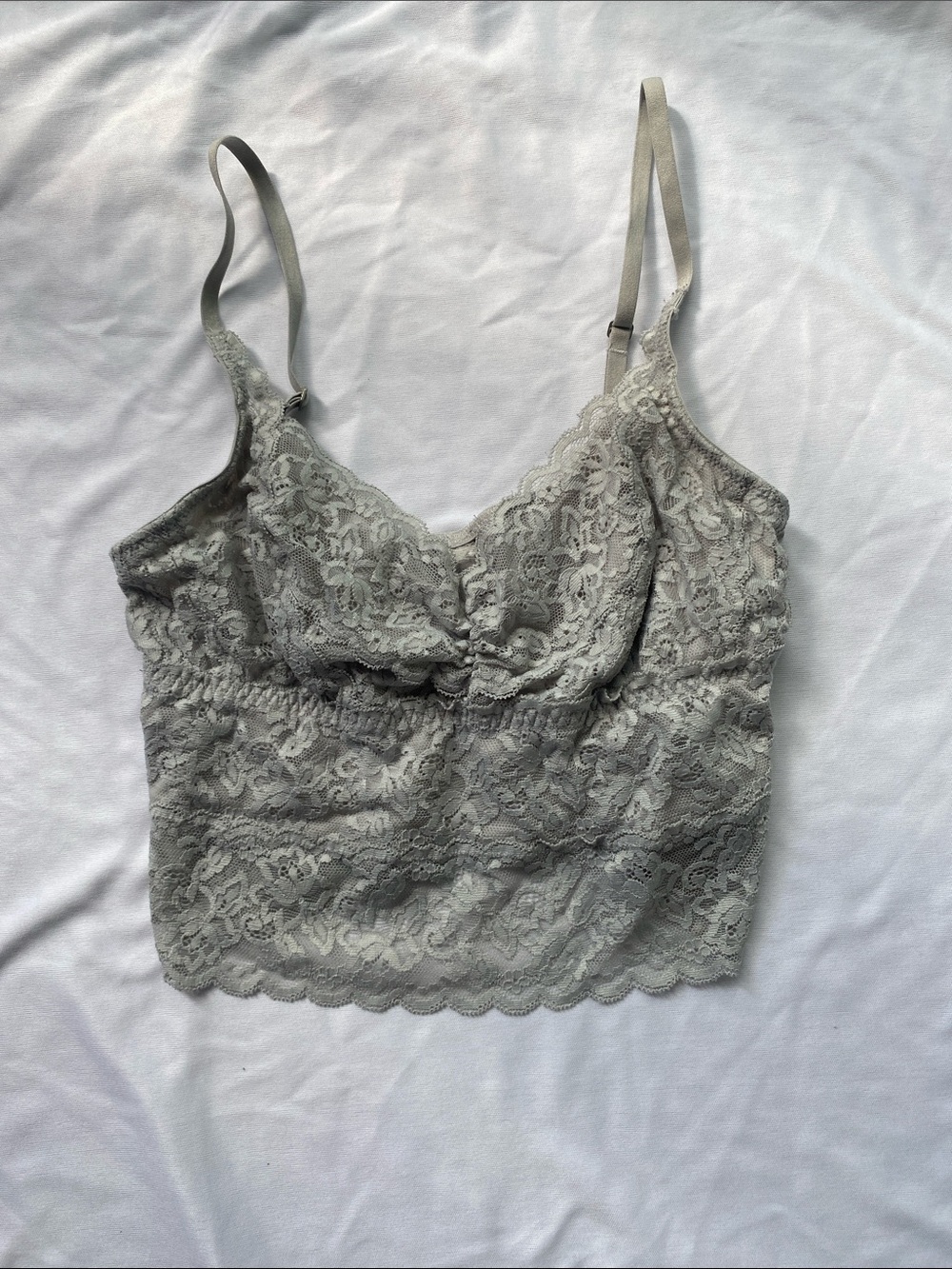 Gilly Hicks Lace Bralette Cami in Light Gray